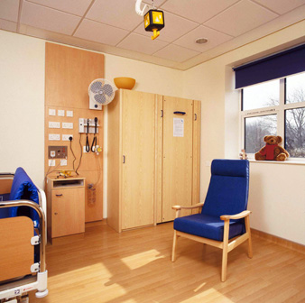 Alder Hey children's Hospital - 'Wiskaway'® 7500H Wallbed with matching 7600H locker - closed