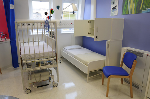 Alder Hey children's Hospital - 'Wiskaway'® 7500H Wallbed with matching 7600H locker - open