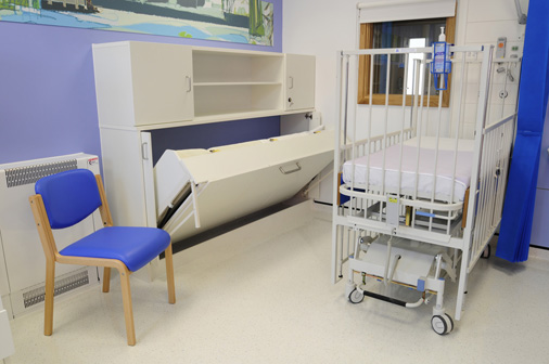 Alder Hey children's Hospital - 'Wiskaway'® 7500H Wallbed with matching 7600H locker - closed