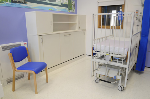 Alder Hey children's Hospital - 'Wiskaway'® 7500H Wallbed with matching 7600H locker - closed