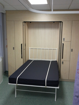 4ft. 'Wiskaway'®  Neat-A-Ward 190 on the new birthing unit at the North Manchester General Hospital - bed down